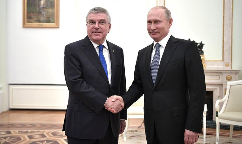 Президент РФ Владимир Путин на встрече с Томасом Бахом