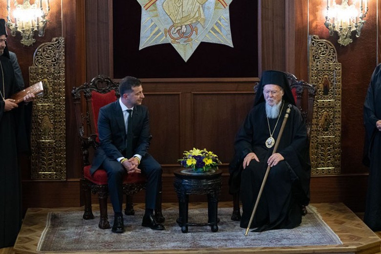 Президент Украины Владимир Зеленский и патриарх Варфоломей