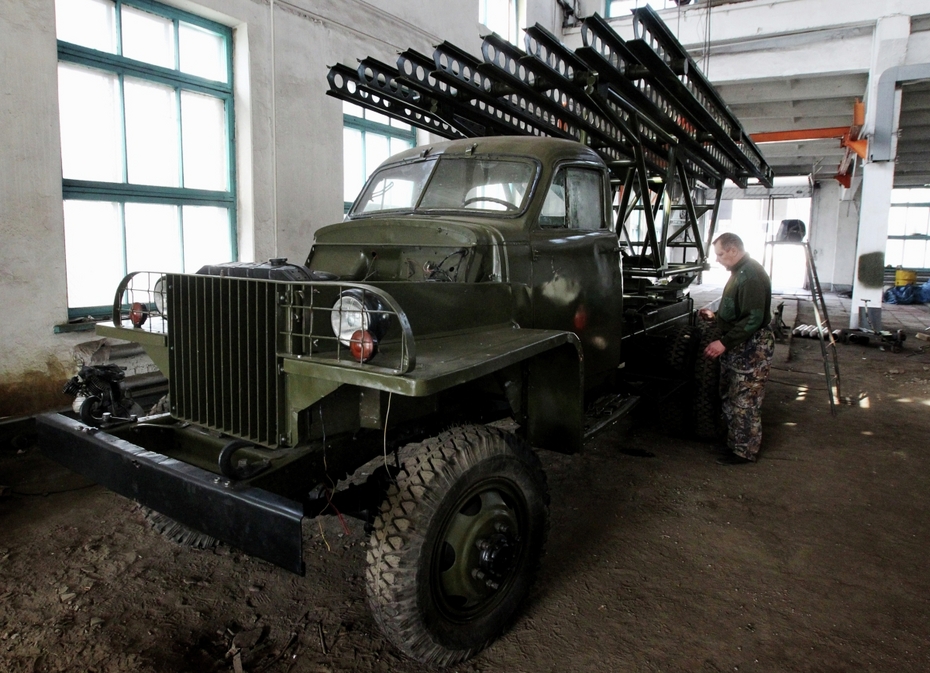 Воссозданная реактивная артиллерийская установка БМ-13 («катюша») на базе грузовика Studebaker US6