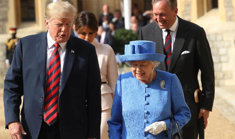 Дональд Трамп и Елизавета II