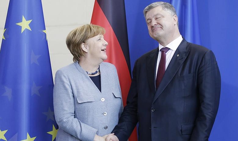 Канцлер Германии Ангела Меркель и президент Украины Пётр Порошенко