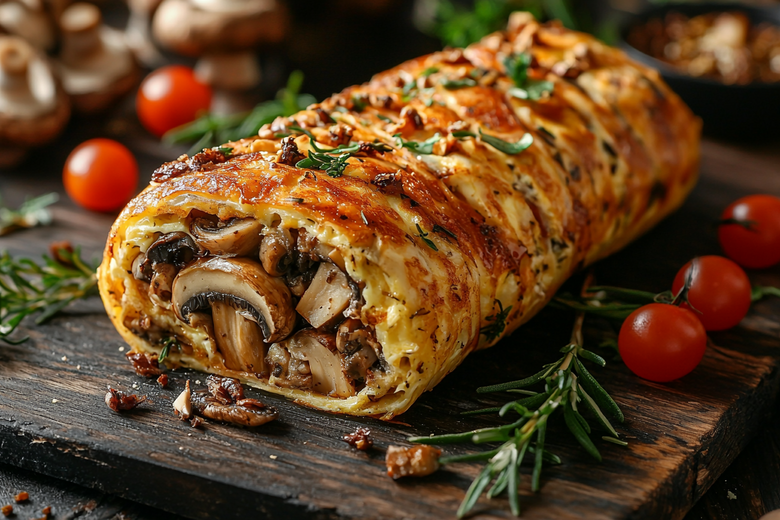 Яичный конвертик с шампиньонами
