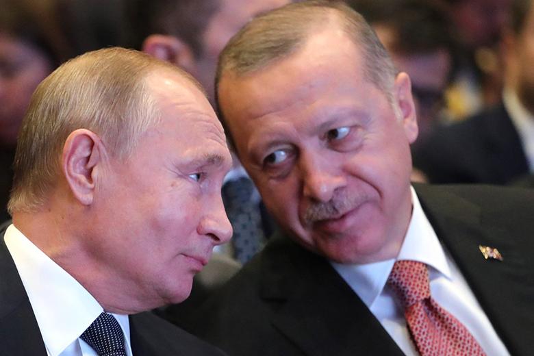 Президенты РФ и Турции Владимир Путин и Реджеп Тайип Эрдоган