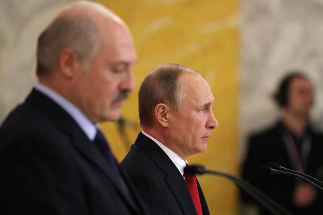 Президенты Белоруссии и РФ Александр Лукашенко и Владимир Путин