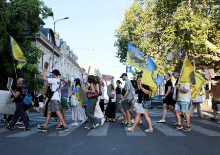 Украинцы вышли на митинг против переименования «русских» улиц