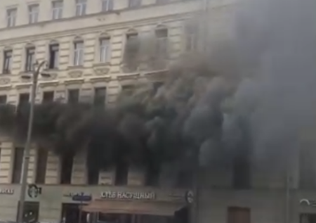 В доме на Тверской произошёл пожар