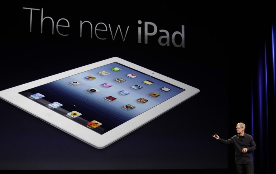 The new iPad (третье поколение, получил дисплей Retina, 4G LTE, процессор Apple A5X и возможность записи видео в разрешении 1080p)