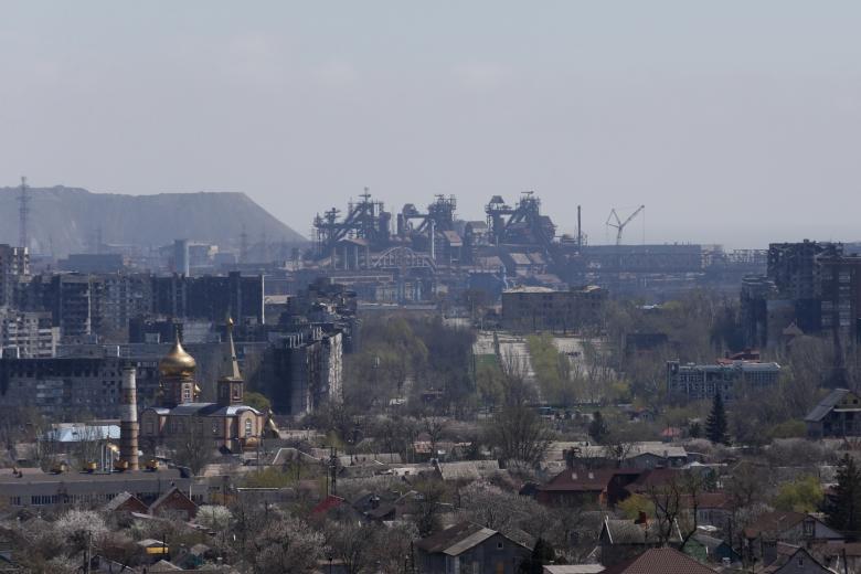 Вид на завод «Азовсталь»