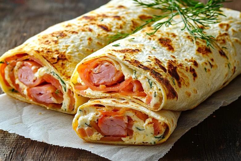 рулет из лаваша с ветчиной и сыром