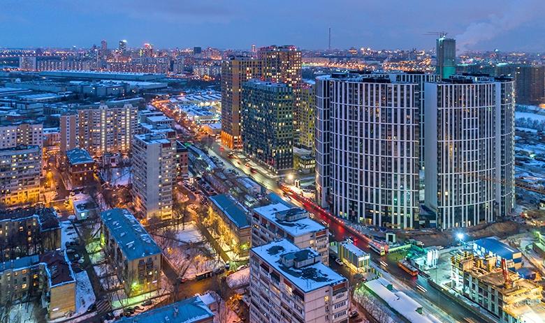 Вид на многофункциональный жилищный комплекс «Фили-Град» в Москве