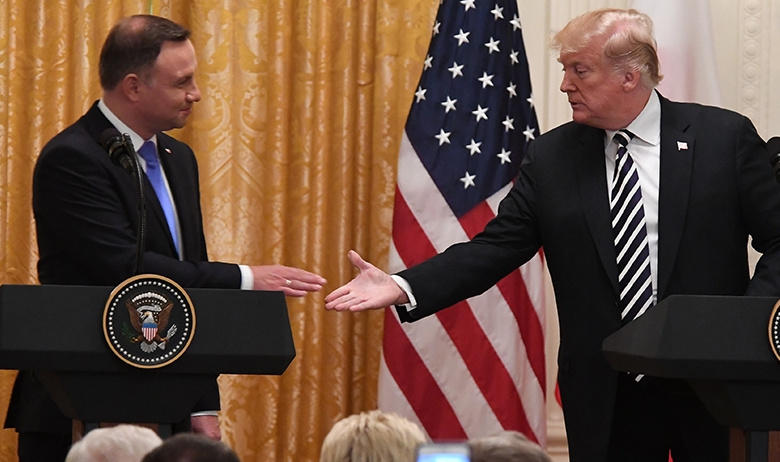 Президент Польши Анджей Дуда и президент США Дональд Трамп