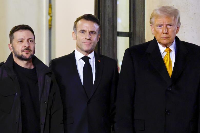 Владимир Зеленский, Эмманюэль Макрон, Дональд Трамп