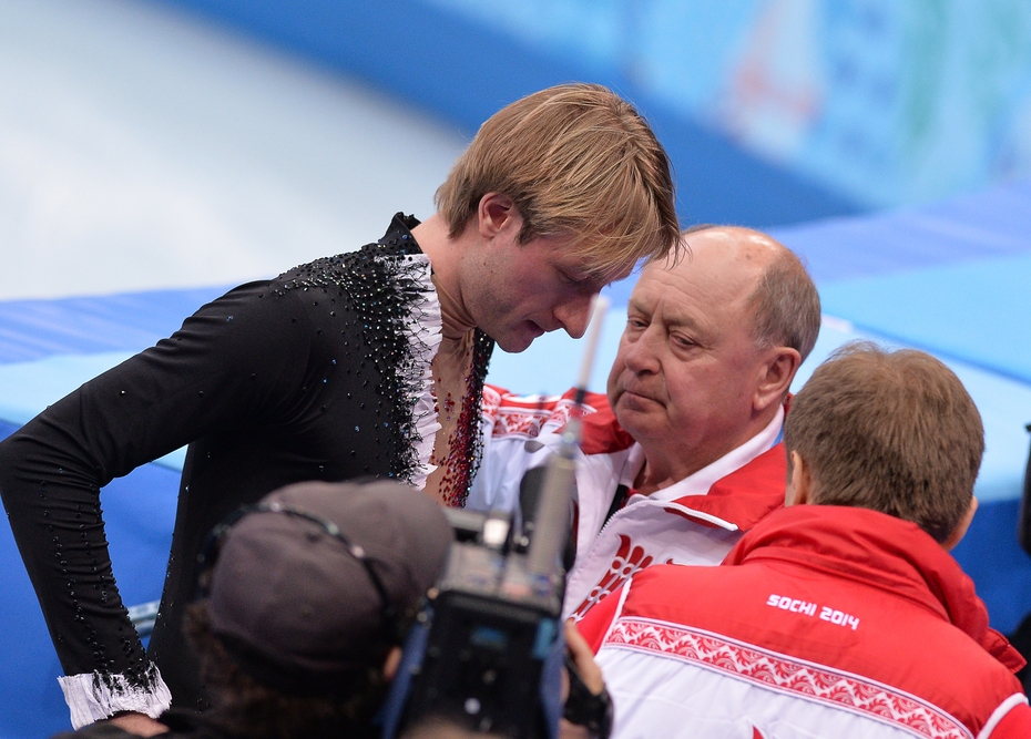 Евгений Плющенко и Алексей Мишин. Сочи, 2014