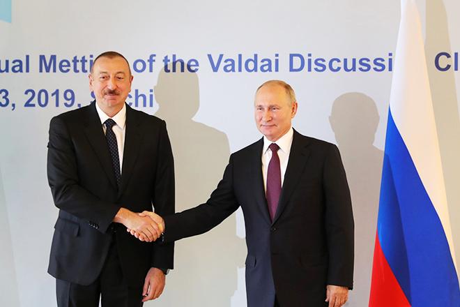 Ильхам Алиев и Владимир Путин