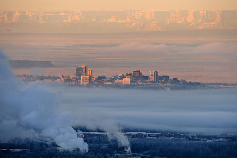 Вид на г. Анкоридж, Аляска, США