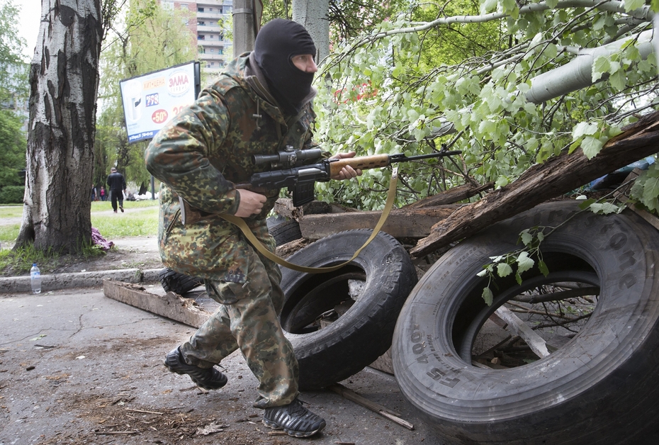 Народный ополченец в Славянске, 2014 год