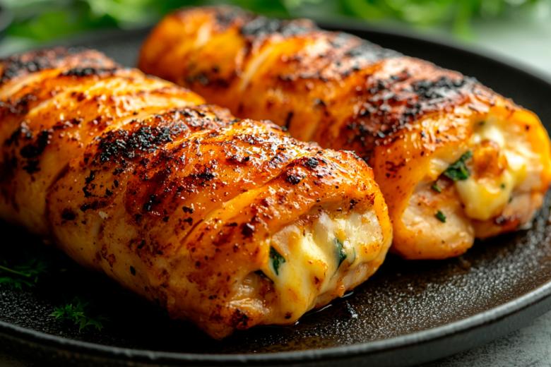 Рулетики с сыром и курицей