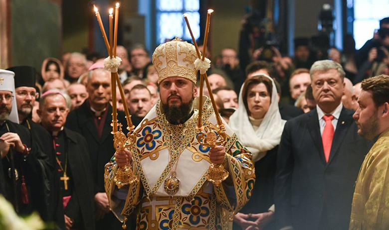 Пётр Порошенко и предстоятель Православной церкви Украины митрополита Киевского и всея страны Епифаний