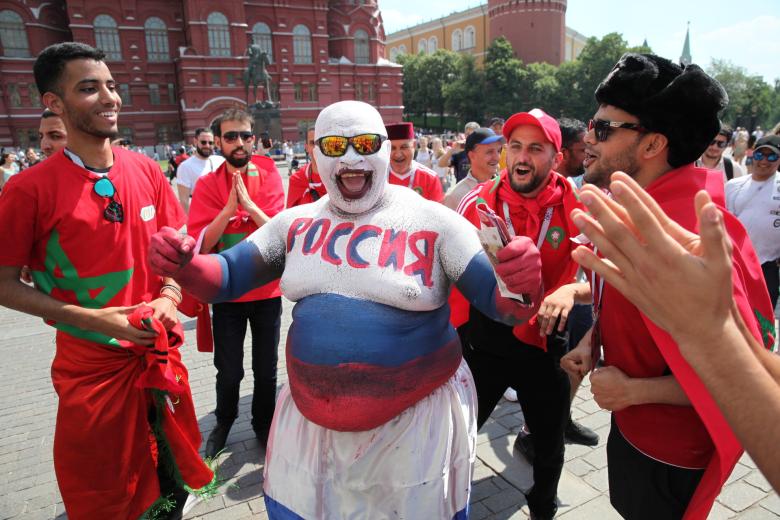 Болельщики Чемпионата мира по футболу 2018 на Манежной площади
