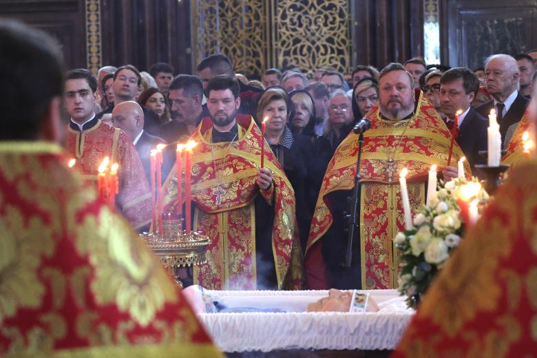 Уполномоченный по правам человека в РФ Татьяна Москалькова на церемонии прощания с президентом Российской академии художеств скульптором, художником Зурабом Церетели в храме Христа Спасителя