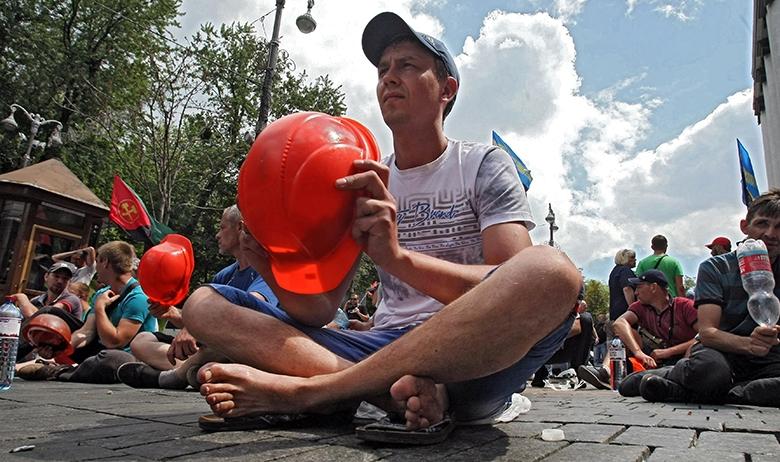 Забастовка шахтёров в Киеве, Украина