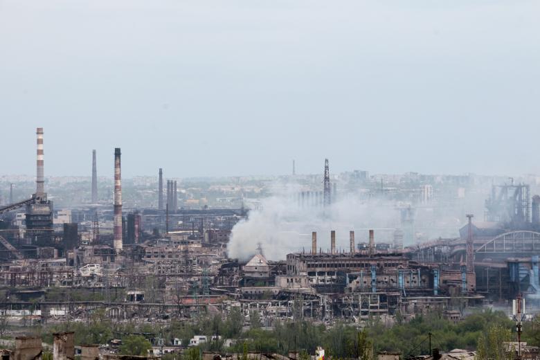 Вид на завод «Азовсталь»