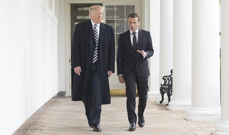 Президенты США и Франции Дональд Трамп и Эммануэль Макрон