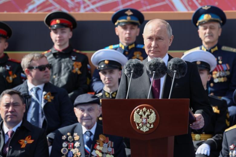 Президент РФ Владимир Путин выступает на параде в Москве, посвященном 78-й годовщине победы в Великой Отечественной войне