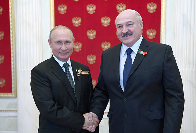 Владимир Путин и Александр Лукашенко