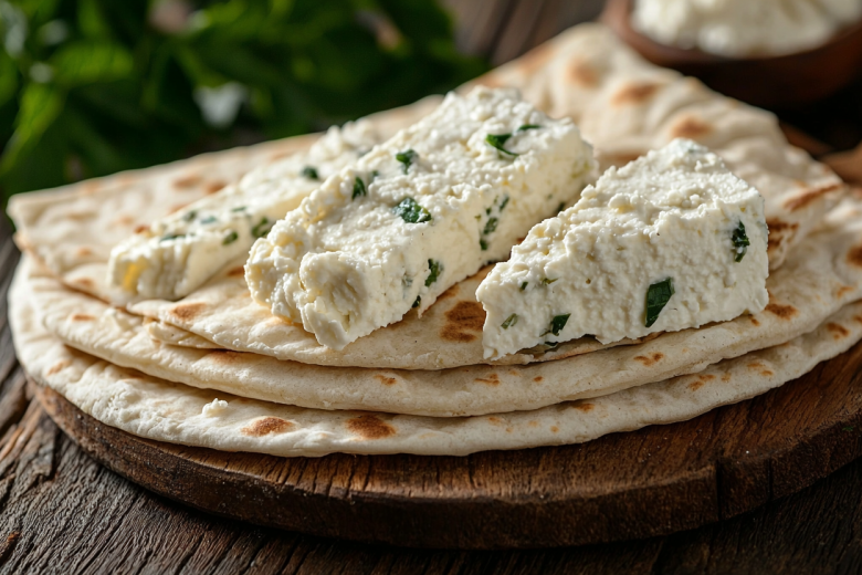 Кутабы с творогом и щавелем