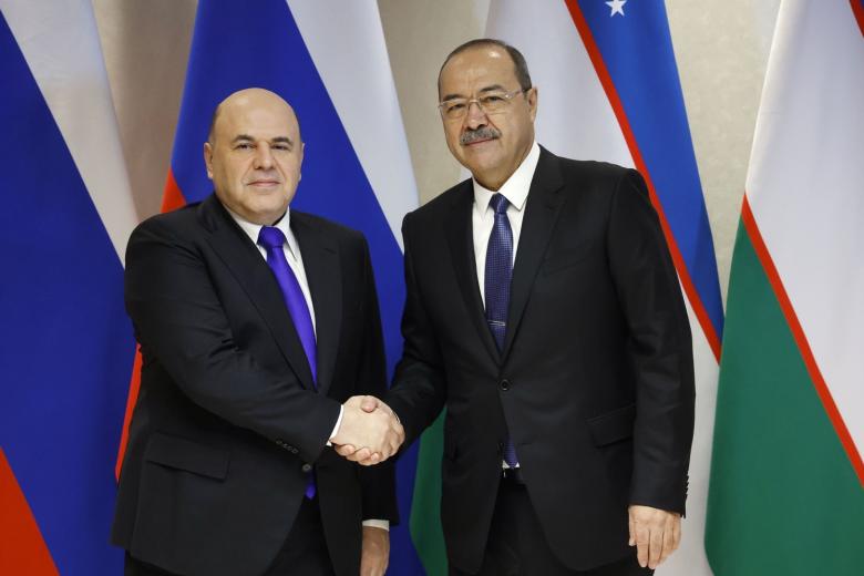 Премьер-министр РФ Михаил Мишустин и премьер-министр Узбекистана Абдулла Арипов 