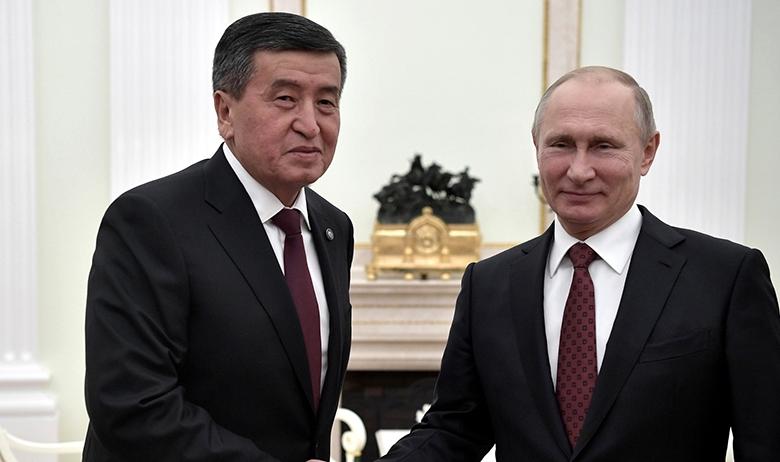 Президент Кыргызской Республики Сооронбай Жээнбеков и лидер РФ Владимир Путин