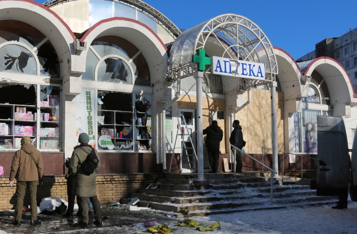 Последствия обстрела Донецка