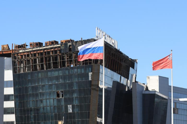 Церемония открытия мемориала жертвам теракта в ‭«Крокус Сити Холле». Террористический акт в подмосковном Красногорске произошел 22 марта 2024 года. Погибли 145 человек