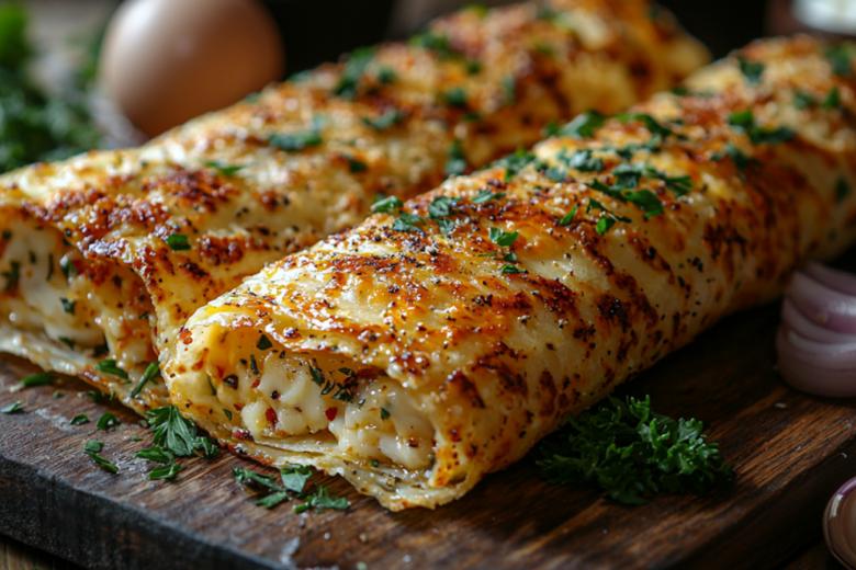 Завтрак из лаваша с начинкой: сырные палочки