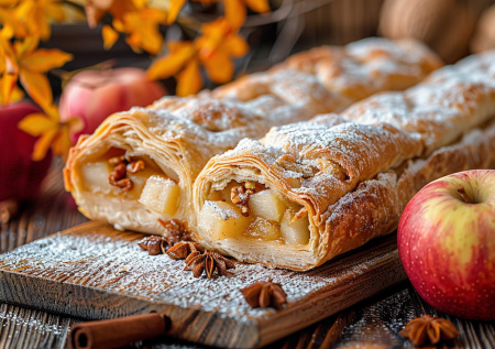 Готовим «ленивый штрудель» в лаваше с грушей и корицей