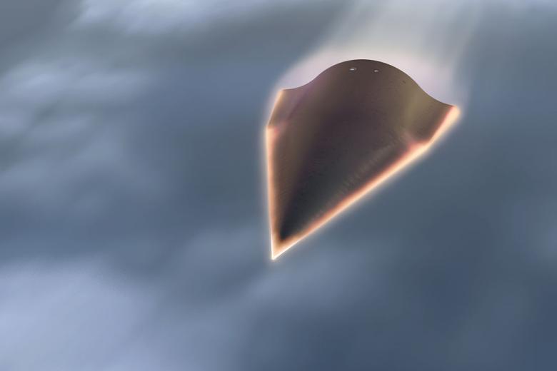Кадр компьютерной анимации полёта Hypersonic Test Vehicle 2 