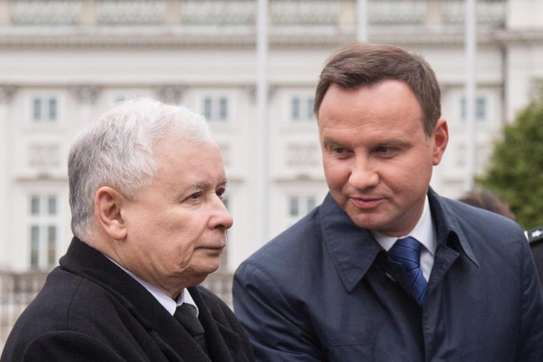 Лидер ПиС Ярослав Качиньский и президент Польши Анджей Дуда