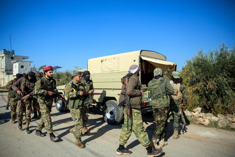 Повстанцы сирийской оппозиции во время наступления на сирийские правительственные войска