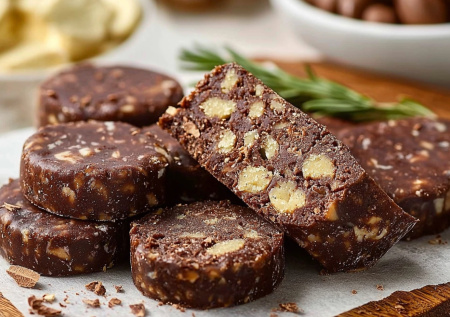 Десерт родом из СССР — сладкая колбаска из печенья и какао