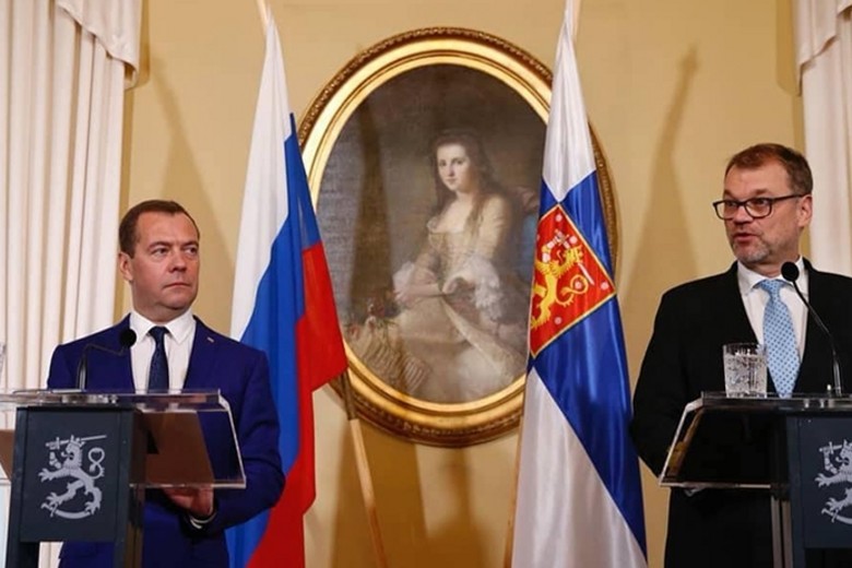 Председатель правительства РФ Дмитрий Медведев и премьер-министр Финляндии Юха Сипиля
