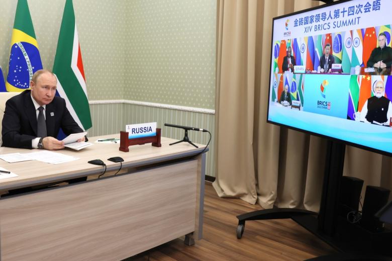 Президент России Владимир Путин на XIV саммите БРИКС (в режиме видеоконференции)