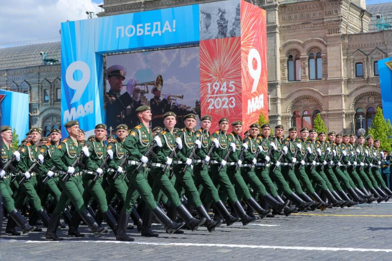 Военнослужащие парадных расчетов во время парада, посвященного 78-й годовщине победы в Великой Отечественной войне на Красной площади в Москве