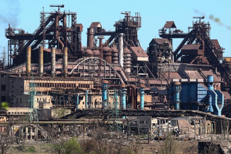 Вид на завод «Азовсталь»
