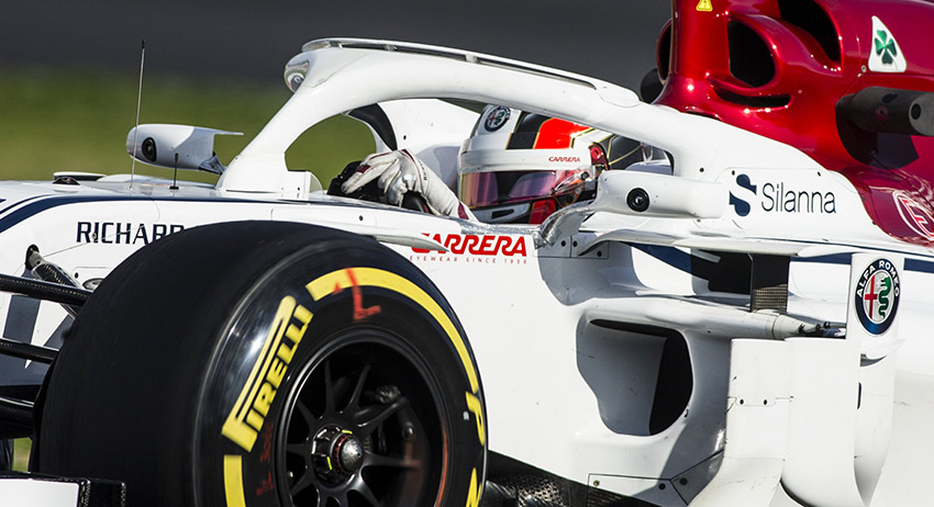 Шарль Леклер за рулём Alfa Romeo Sauber