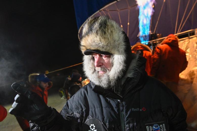 Путешественник Федор Конюхов перед стартом перелета на тепловом воздушном шаре в Красноярский край