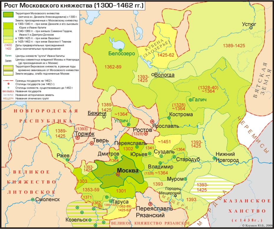 Рост Московского княжества в 1300–1462 годах