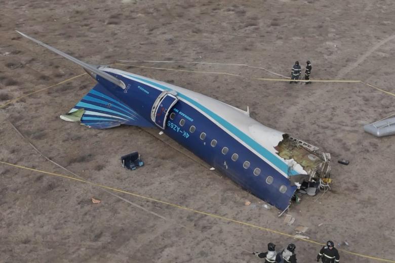 Место падения самолета Embraer 190AR авиакомпании Azerbaijan Airlines
