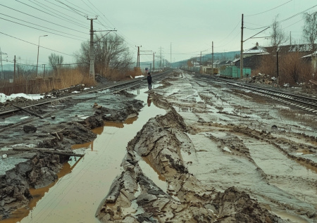 В Новосибирске спасли застрявшего в грязи мужчину