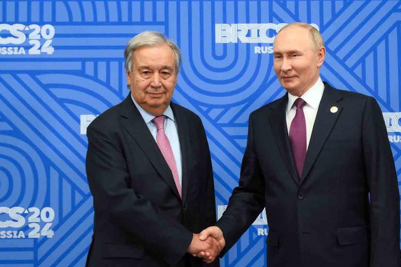 Владимир Путин с генеральным секретарём ООН Антониу Гутерришем